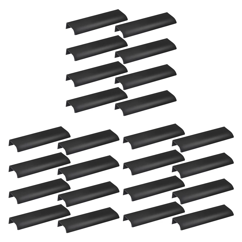 

Back Mount Finger Edge Pull,Handle Concealed Tab Pulls For Home Kitchen Living Room Door Drawer Cabinet 24Pcs Black