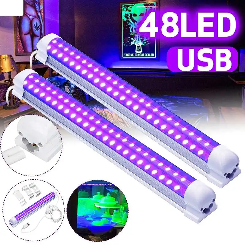 

4PCS High quality USB UV Light Tube For Blacklight Poster UV Art Bedroom LED Ultraviolet Light For Halloween Party Body Paint
