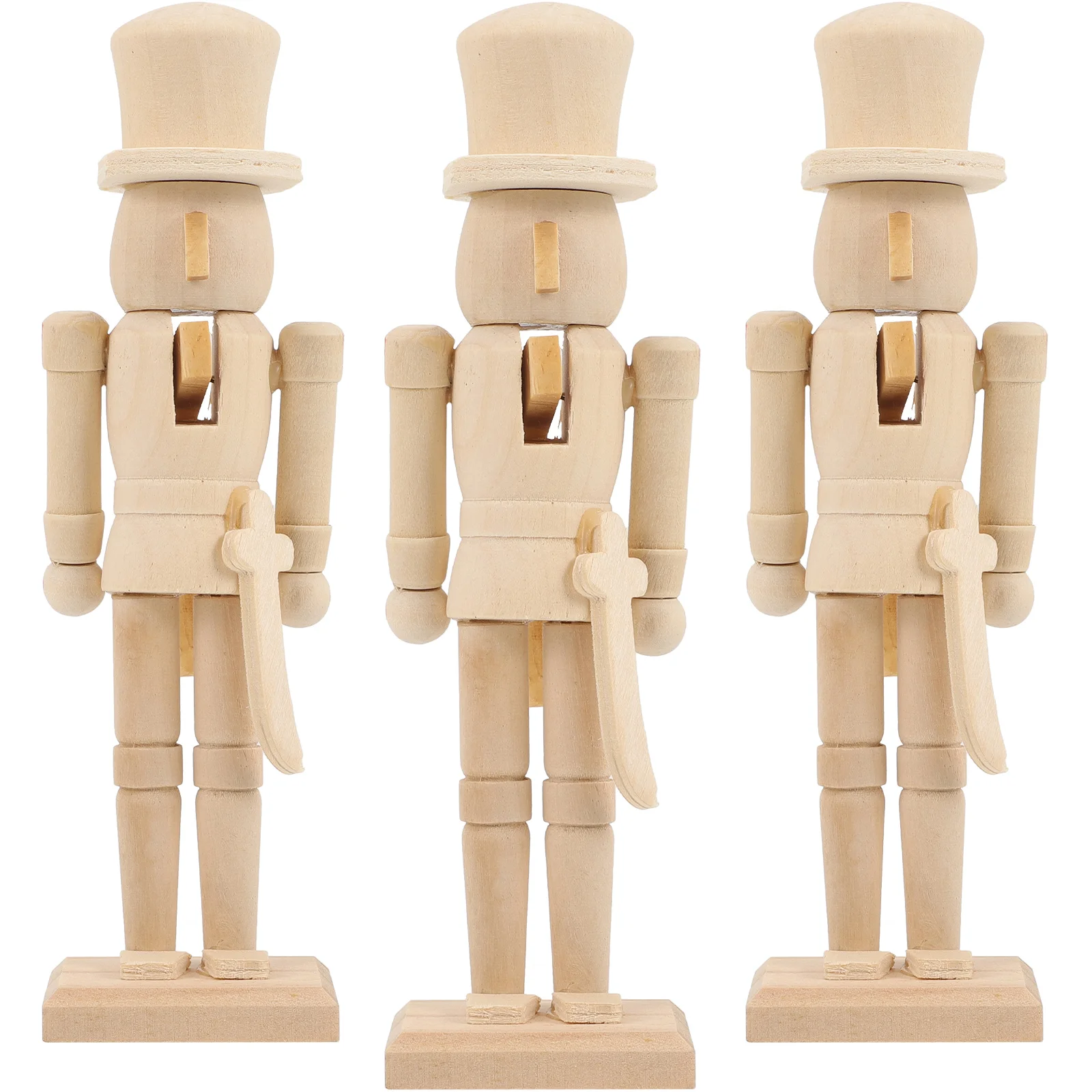 

3 Pcs Wood Nutcracker Craft Xmas Decor Desktop Christmas Nutcrackers Home Accents Decors Household Soldier Figurine
