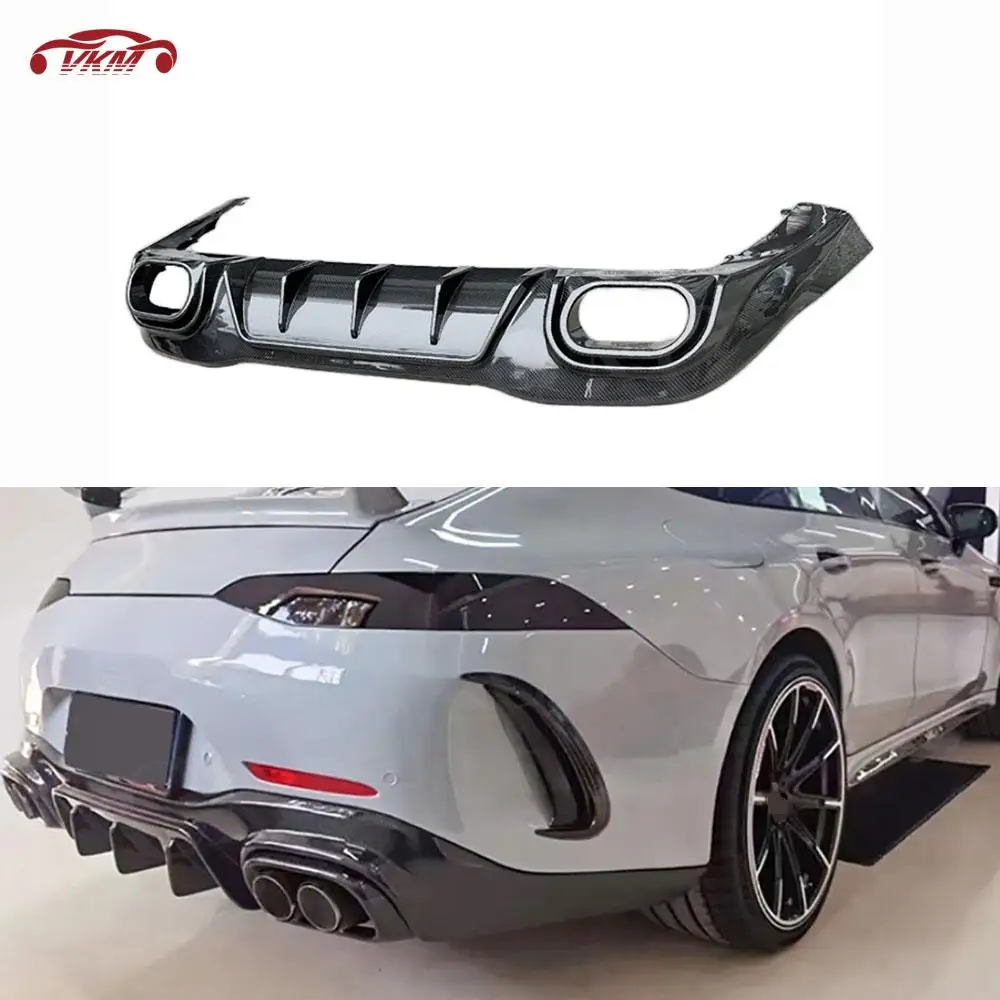 

Dry Carbon Fiber Rear Diffuser Bumper Lip Chin Splitters For Benz AMG GT63 GT63S 4 Door 2019-2023 Rear Lip Spoiler Anti-crash