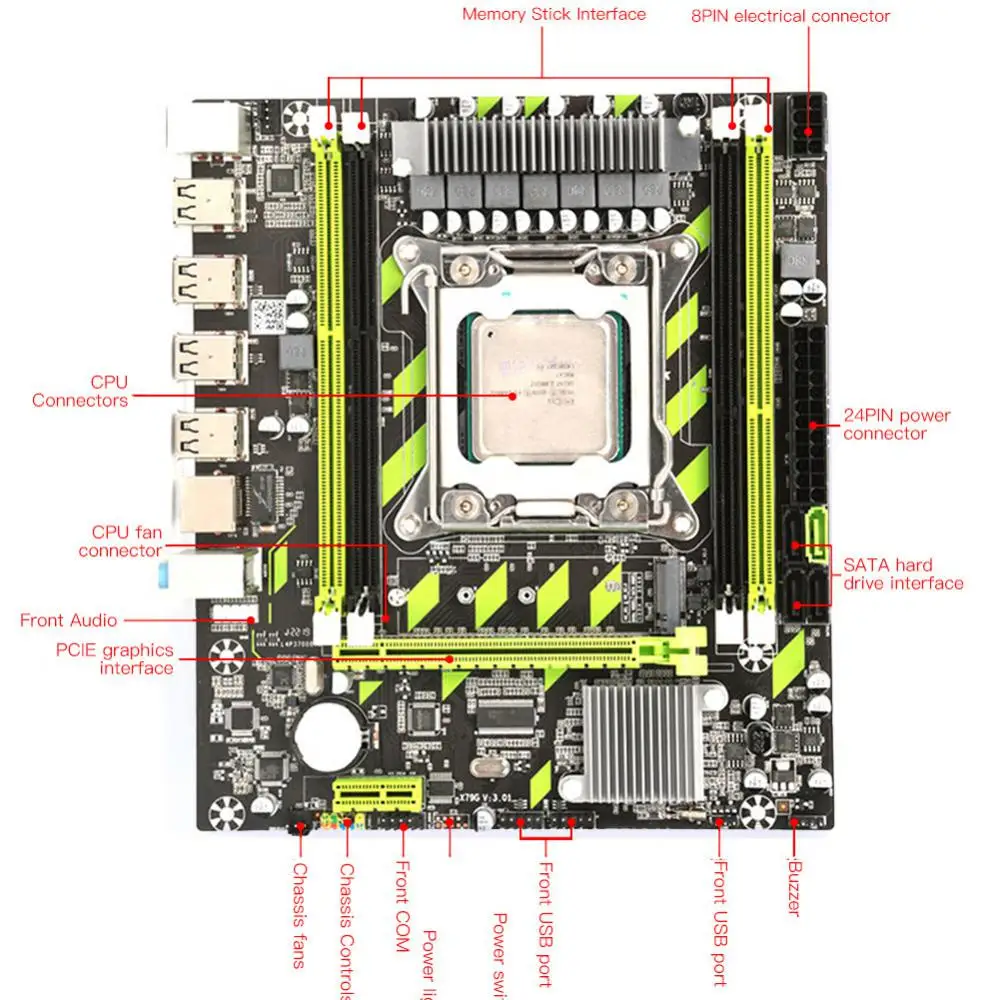 Новая материнская плата X79 с LGA 2011 USB2.0 SATA3 2650 V2 4*4G DDR3 1333 REG ECC комбинированная память