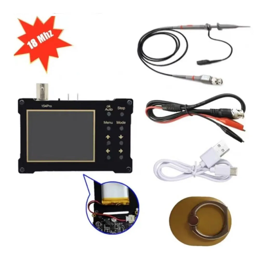 

1set Oscilloscope With 2.4-inch TFT LCD Display Square Wave Generator DSO154Pro Handheld Digital Electronic Component Tester