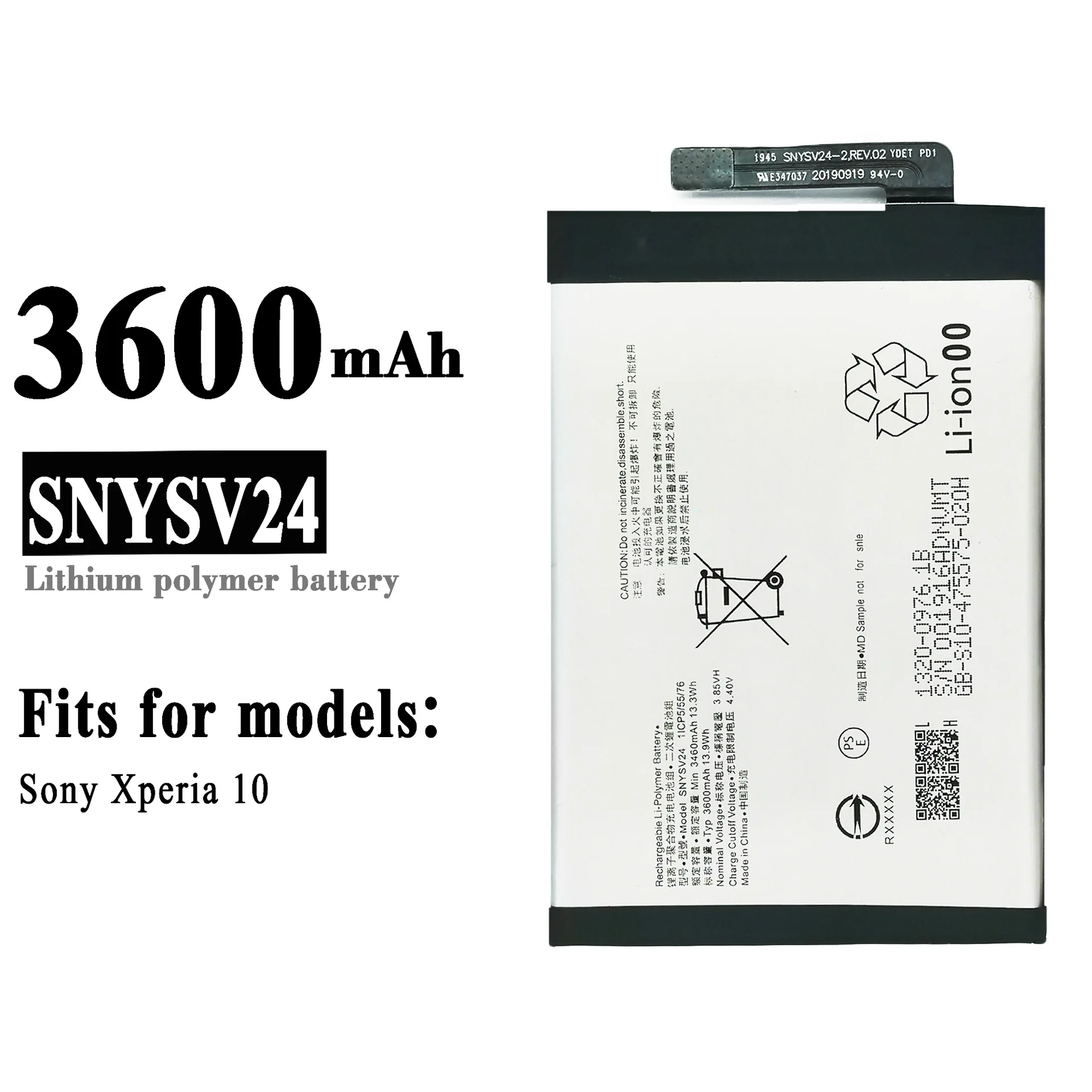 

100% оригинальный высококачественный Сменный аккумулятор для Sony Xperia 10 SNYSV24 3600 мАч Мобильный телефон батареи большой емкости + Инструменты