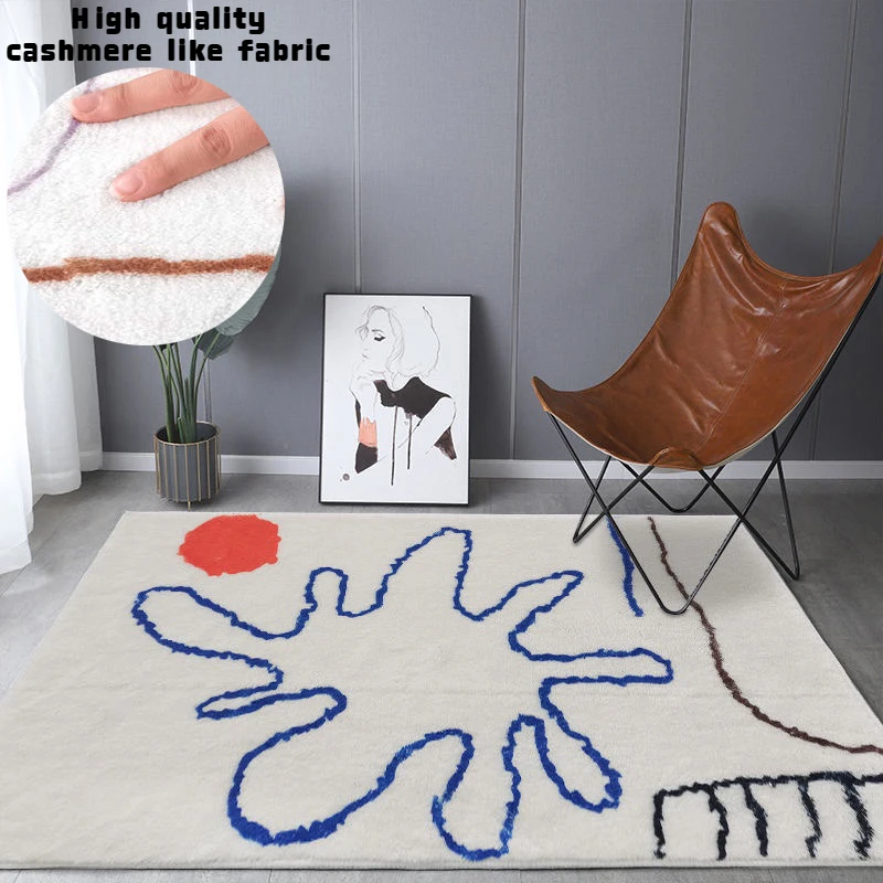 

Simple Ins Style Carpet Living Room Upholstery Sofa Carpet Bedroom Bedside Rug Household Soft and Fluffy Children's Creeping Mat