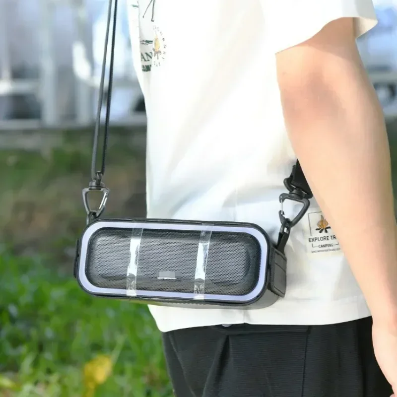 Прочный чехол из искусственной кожи со съемным нейлоновым ремешком для динамика