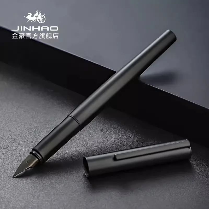 Фото Jinhao 35, цельнометаллическая перьевая ручка EF, сверхтонкое перо, гладкое письмо, практика каллиграфии, необходимые канцелярские принадлежности для бизнеса и офиса №1