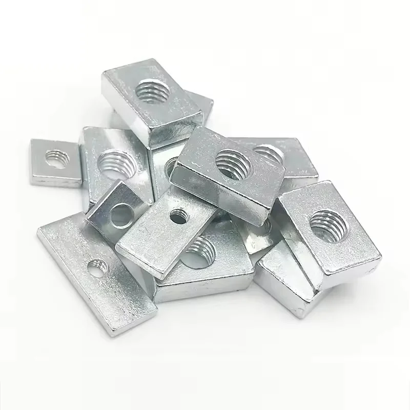 Фото 10/ 50pcs Square Nut M3 M4 M5 M6 M8 Rectangular Nuts Thin Slider Block Nuts Zinc-Plated Carbon Steel Aluminum Profile Accessory №2