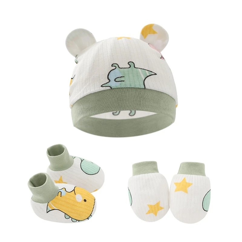 

Baby Anti Scratching Cotton Gloves Hat Foot Cover Set Socks Cap Kit Accessory for Newborn Baby Girls Boys Baby Shower