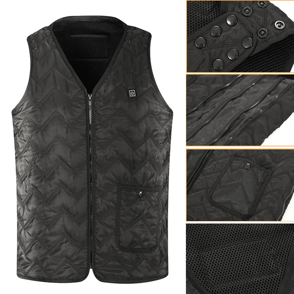 

Waistcoat Riding Thermal Adjustable Electric Warm Outdoor Hiking Winter Heated Vest USB Charging Unisex Washable Windproof