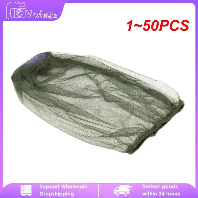 

1~50PCS 30g Hats Comfortable To Wear Protective Fishing Hat With Mosquito Net Mosquito Net Effortless Protection About 45*33cm