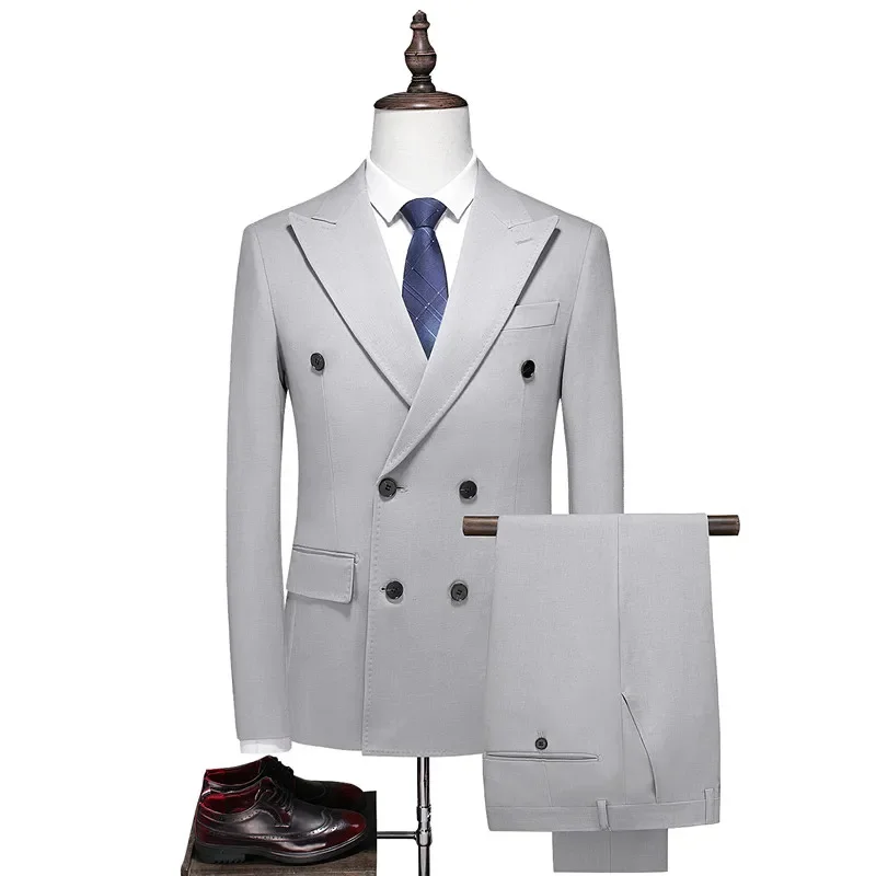 

Four Seasons high quality men (suit + vest trousers) business British dress fashion and handsome party slim three-piece suit