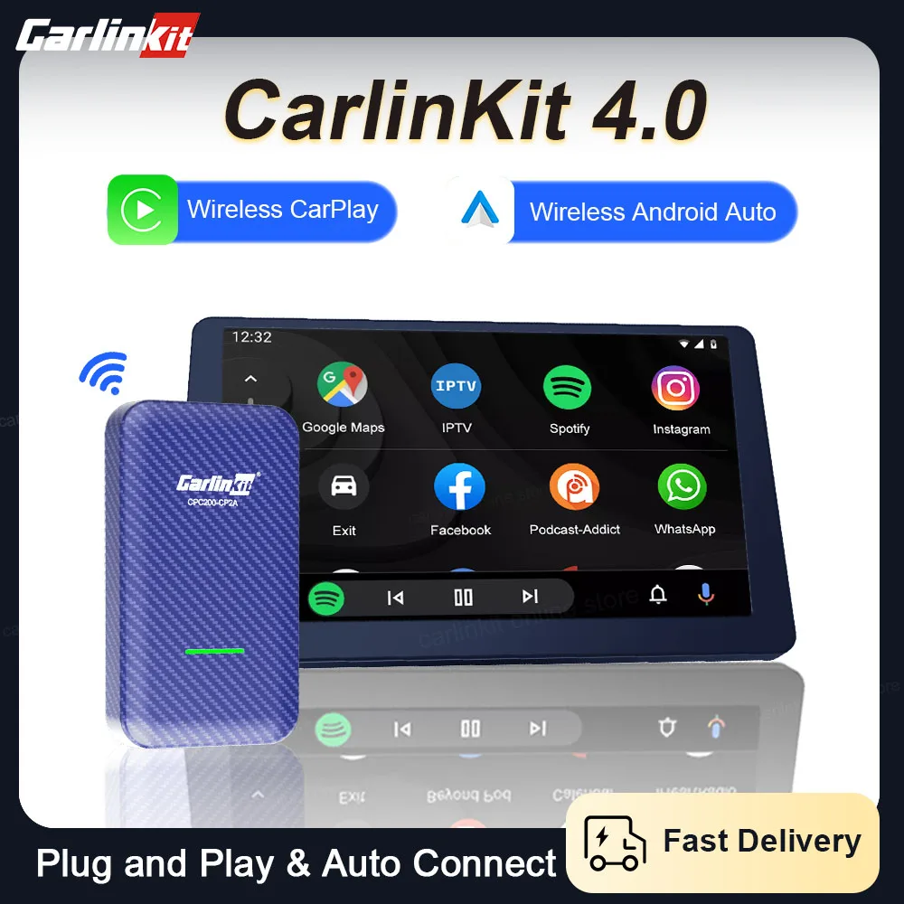 Carlinkit беспроводной Android Авто/Carplay 2 в 1 ключ для сиденья BMW Benz VW Mazda Lexus Volvo Fiat Hyundai KIA