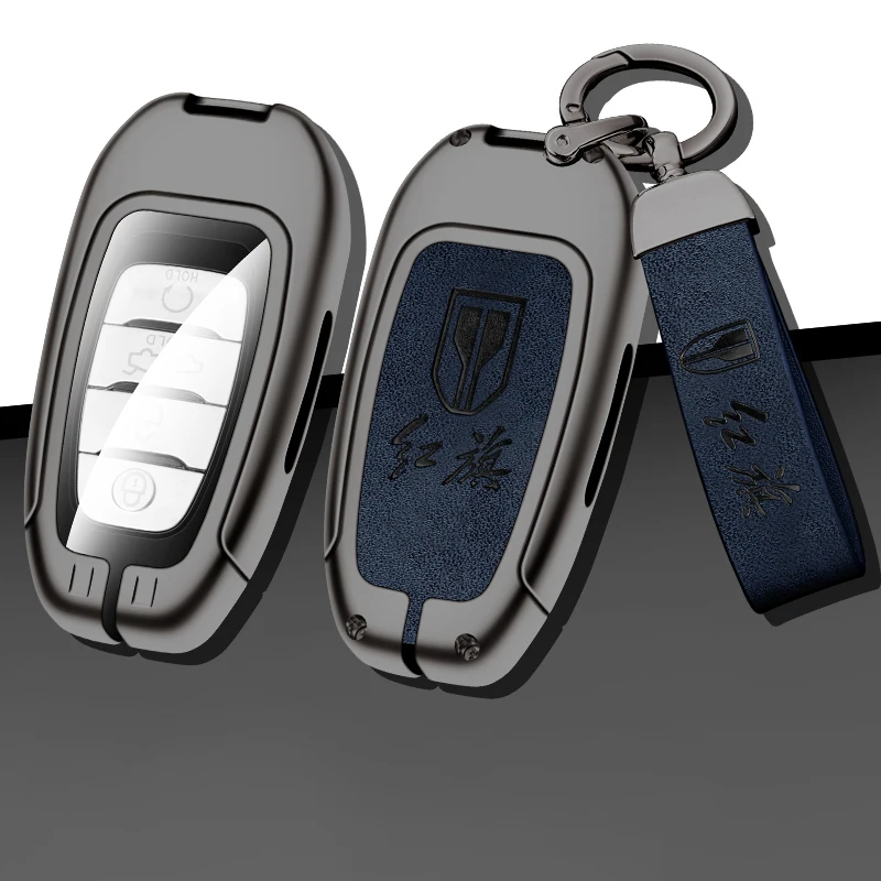 

Fashion Car Smart Key Fob Cover Case for Hongqi H5 Holder Shell Protection Remote Control Keyless Buckle Interior Accessories