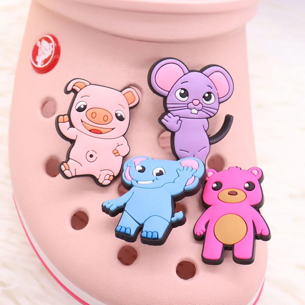

1 шт. Милая мышь-Слон, детские украшения для обуви из ПВХ, аксессуары для детской садовой обуви, подходят для Croc Jibz, очаровательный праздничны...