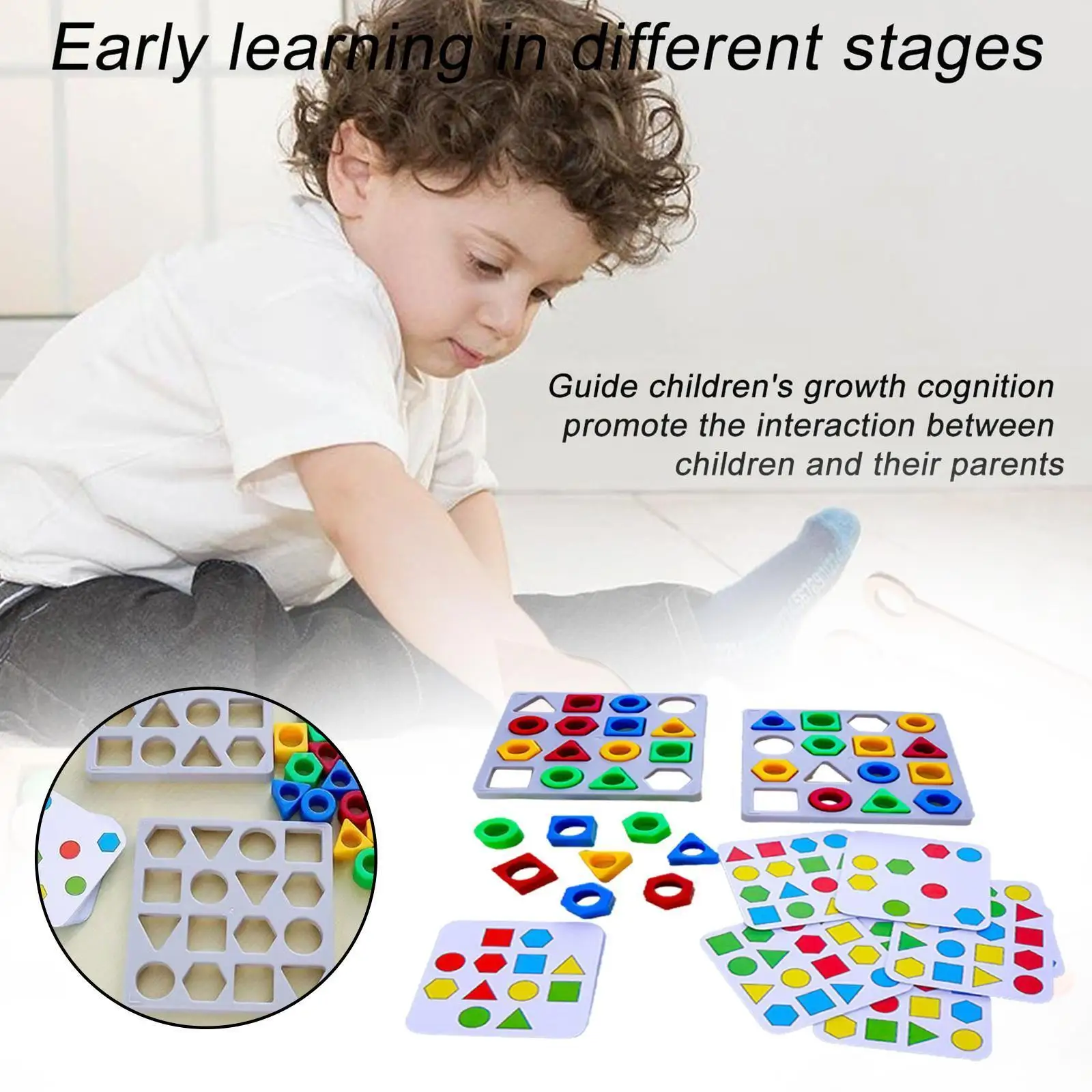 

Early Education Toys Geometric Shape Color Matching Puzzle Learning Wooden Toys For Children Interactive Battle Game Party R0m4