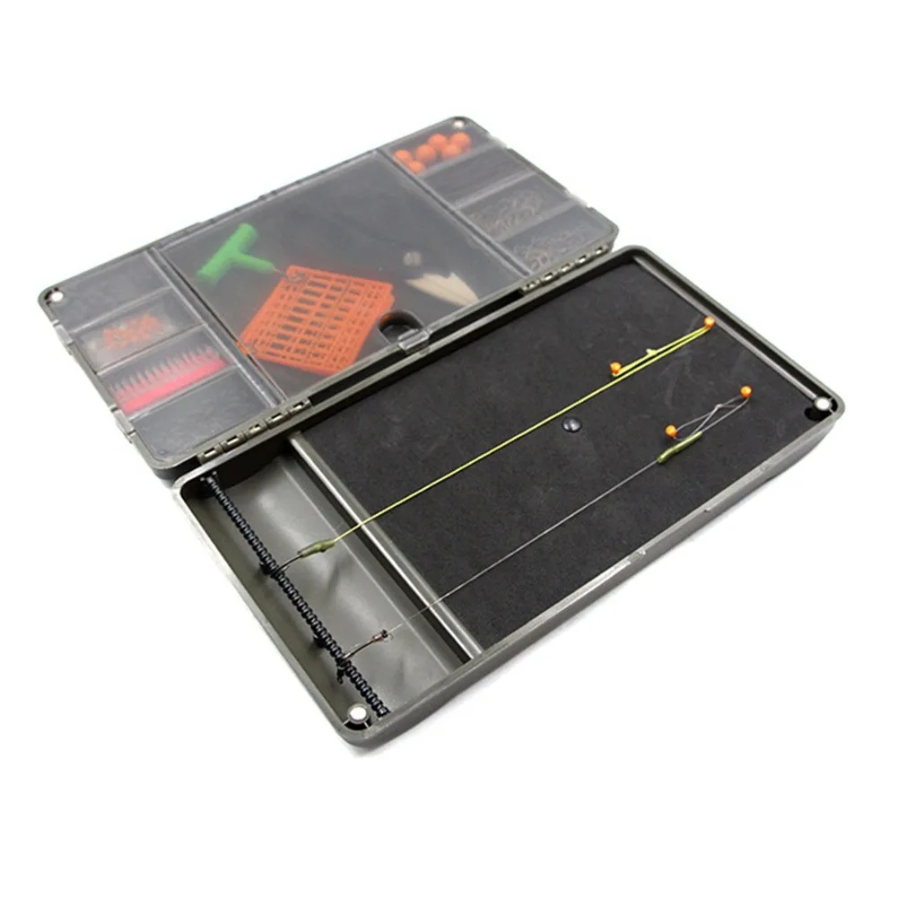

1Pcs Fishing Rig Board Box & Terminal Tackle System Carp Swivels Hooks Storage System ABS Fishing Tackle Box Fish Accessories