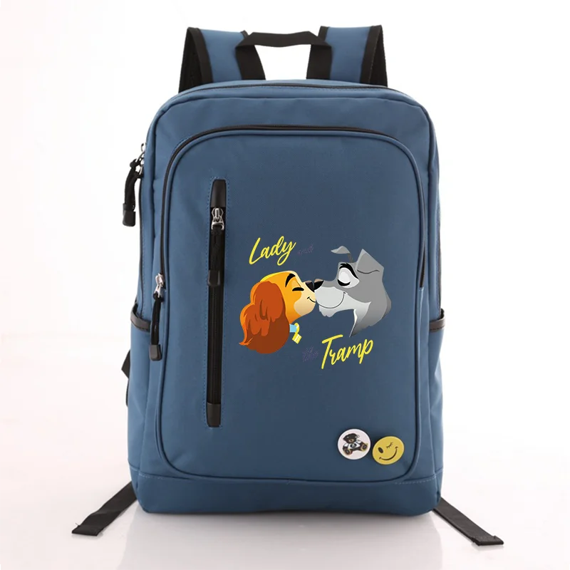 Disney Lady and the Tramp School Bags For Teenager Laptop Backpack Boys Girls Casual Book Bag Daypack Mochila Travel Bag