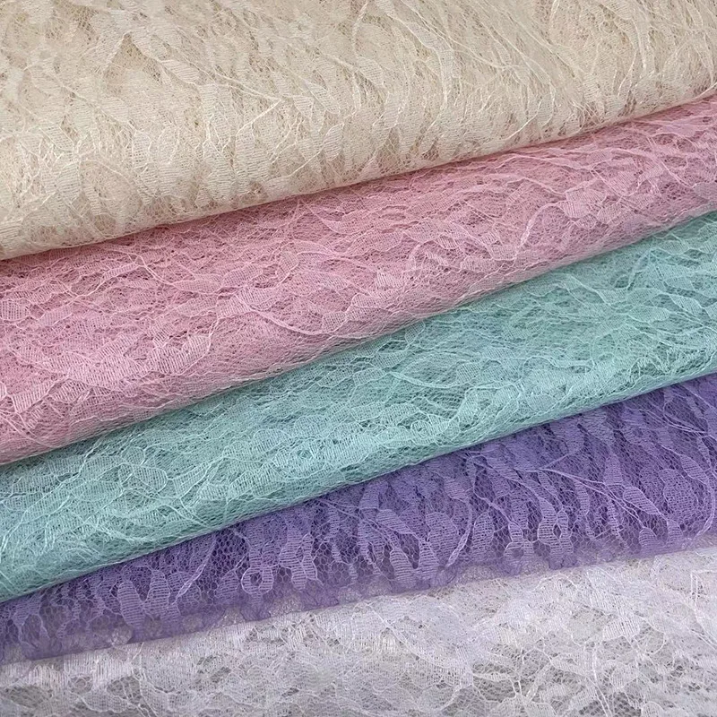 

Fashion Bride Lace Fabric Laser Ivory Laser Cutting Dress Breathable Underwear160cm Wide Hollow Out Clothing Festival Decoration