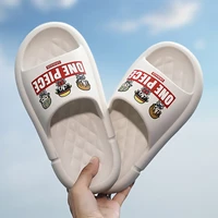 couples outdoor thick bottom one word slippers 2022 summer feces slip non slip slippers casual cartoon sandals womens slippers