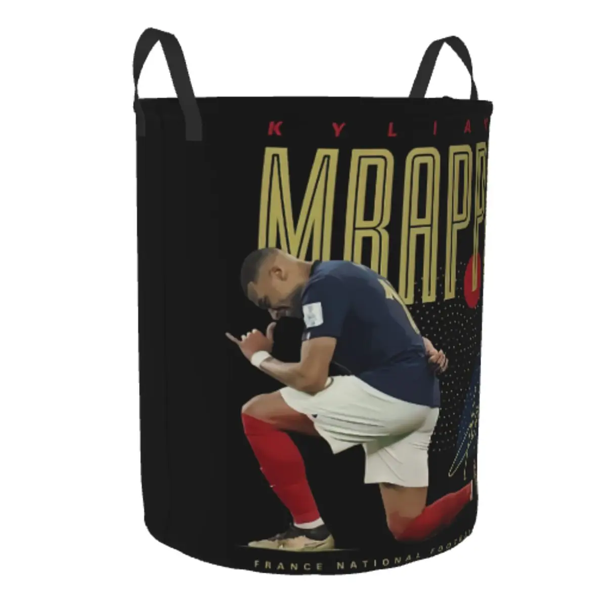 Фото Изготовленная на заказ корзина для белья Mbappes KM Football Star, складная корзина для одежды для физической культуры, корзина для хранения игрушек для детской комнаты №2
