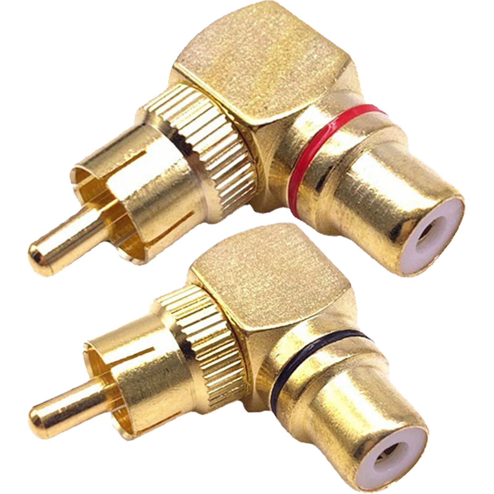 

2pcs L-type RCA Converter Right -angle All -copper Male To Female Conversion Plug Gold Plating Audio Plug Electrical Equipment