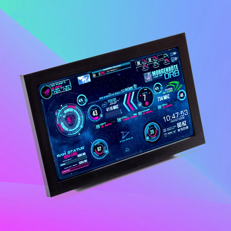 

5/7 Inch Touch PC Case Dynamic Display,Host Temperature Control Sub Screen Aida64 Computer Secondary Screen Hardware Monitoring