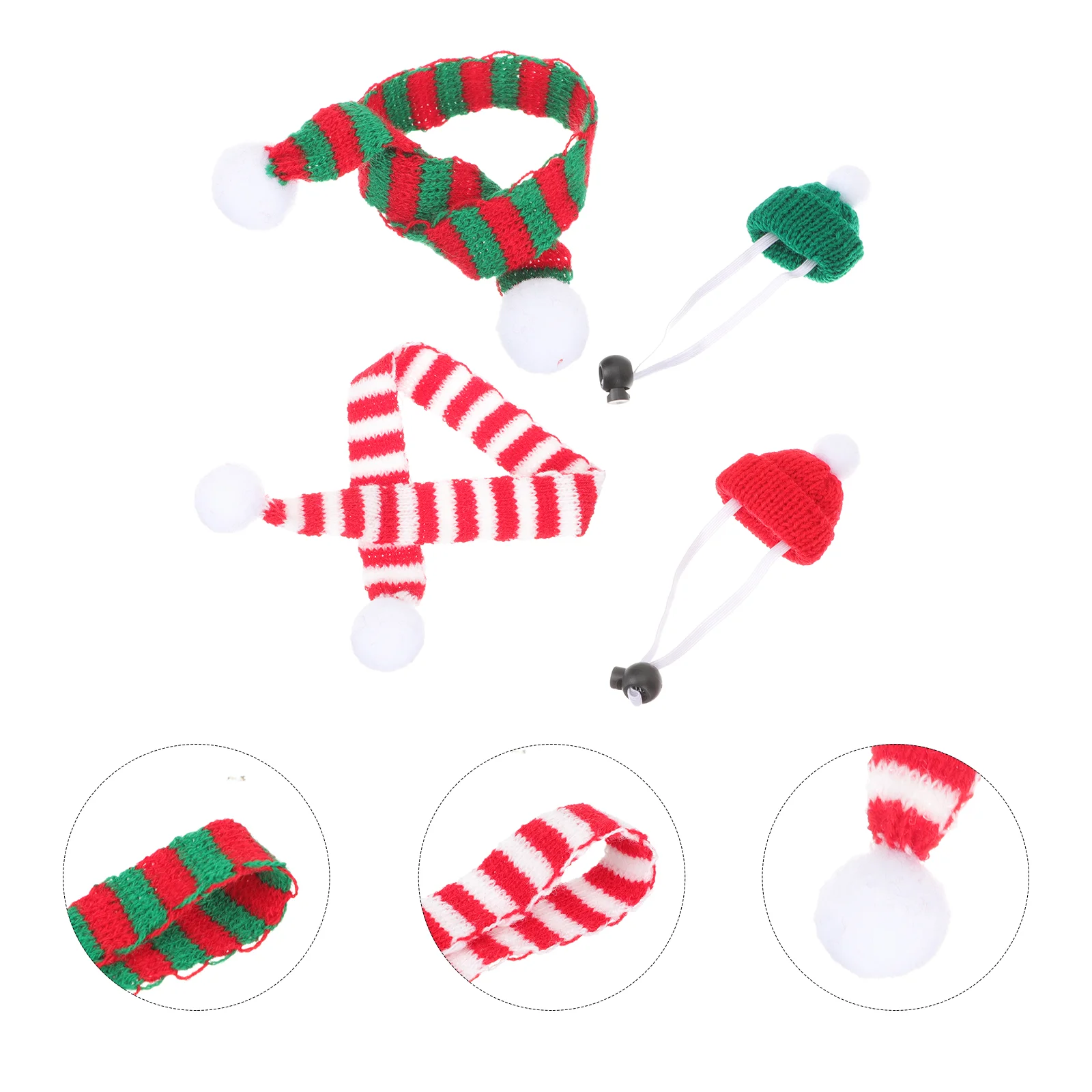 

Hat Christmas Bottlerat Hamster Hats Scarves Mini Santaguineadog Bowtie Small Scarfcap Cover Pet Costume Red Felt Festival Candy