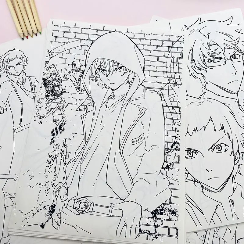 Фото Милые аниме-скетчбуки Bungo Stray Dogs, 30 шт., персонализированные альбомы для рисования и скетчей для студентов, оптовая продажа аниме-товаров №3