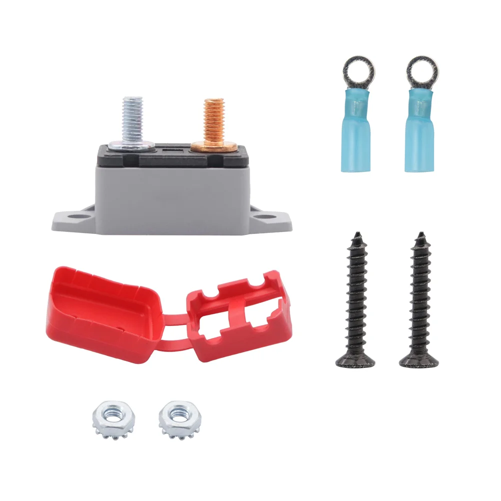 

1 Set 20A 12V/24V Manual Reset Circuit Breaker Fuse Stud Bolt Type with Cover