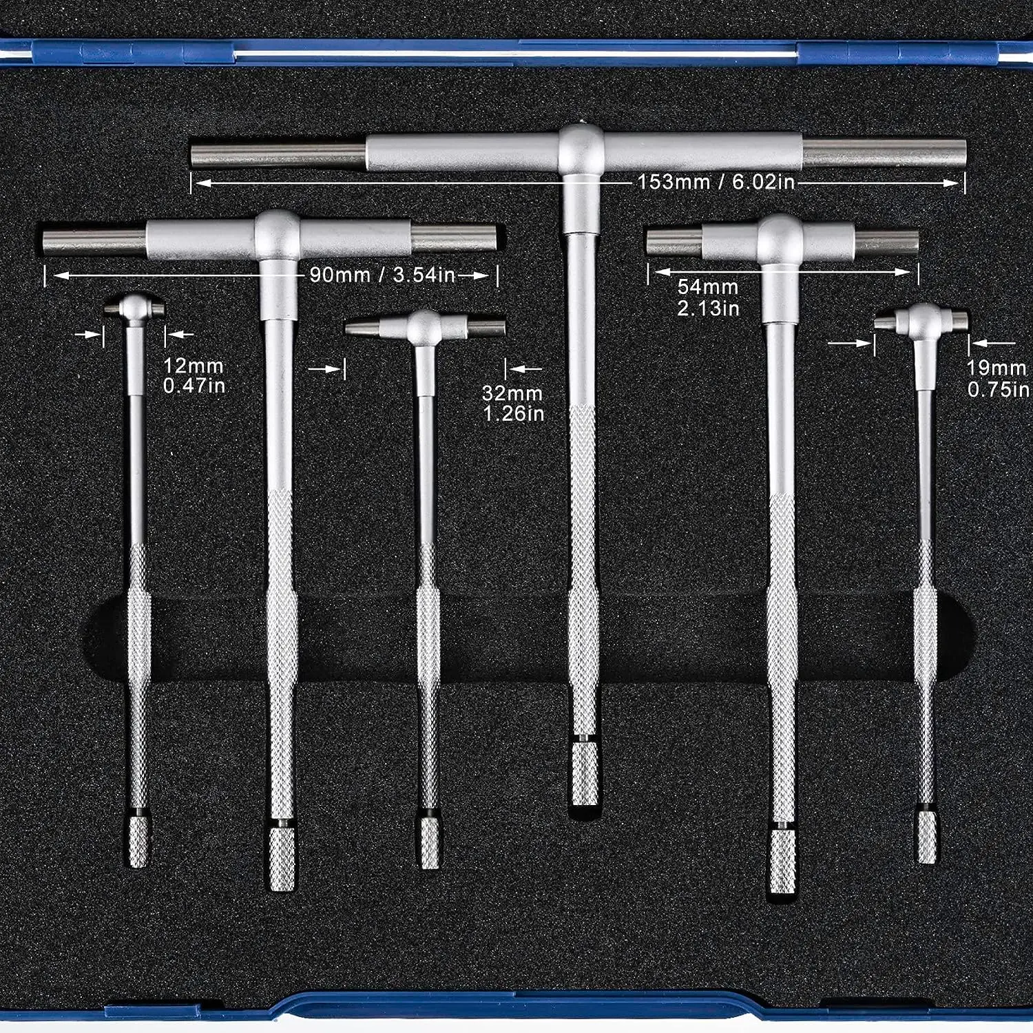 

Промышленные инструменты 6-12 дюймов Телескопический манометр набор 8-150 мм (5/16 "-6") внутренний манометр, манометр для быстрого внутреннего измерения