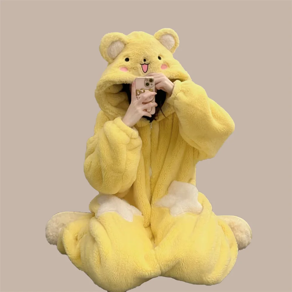 Аниме Card Captor Sakura Cerberus пижамы для косплея комбинезон взрослых бархатное боди