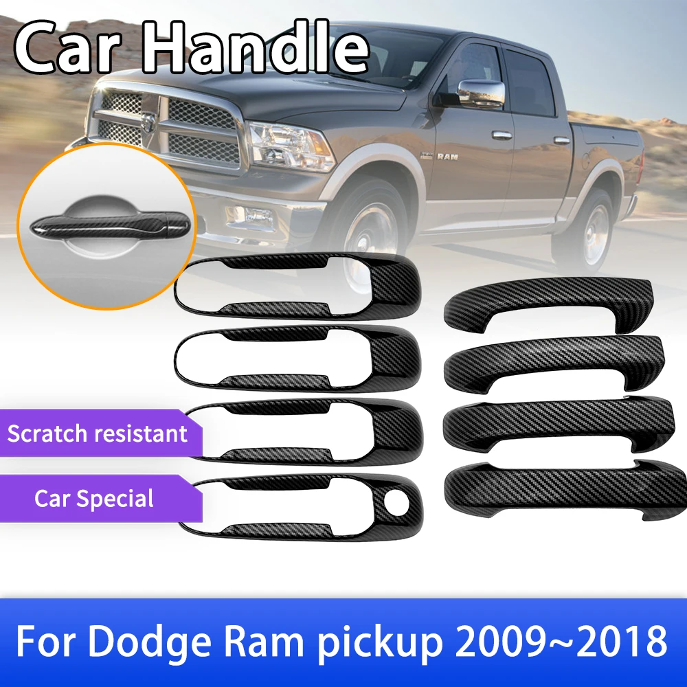 

Carbon Fiber Smart Door Handle Cover for Dodge Ram Pickup 1500 2500 3500 4000 2009~2018 Car Exterior Accessories Stickers Trim