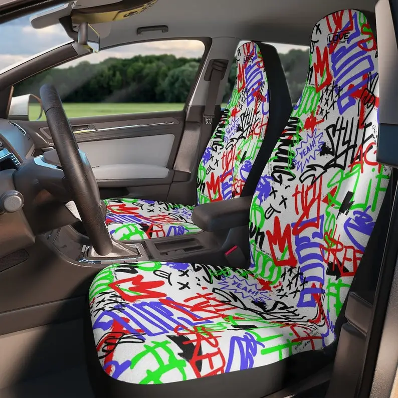 

Graffiti Car Seat Cover, Street Art Seat covers for car, fun seat cover, car accessories