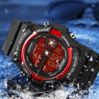 sanda led digital wathces mens wristwatch date alarm waterproof sports army watch rubber military student clock relojes hombre