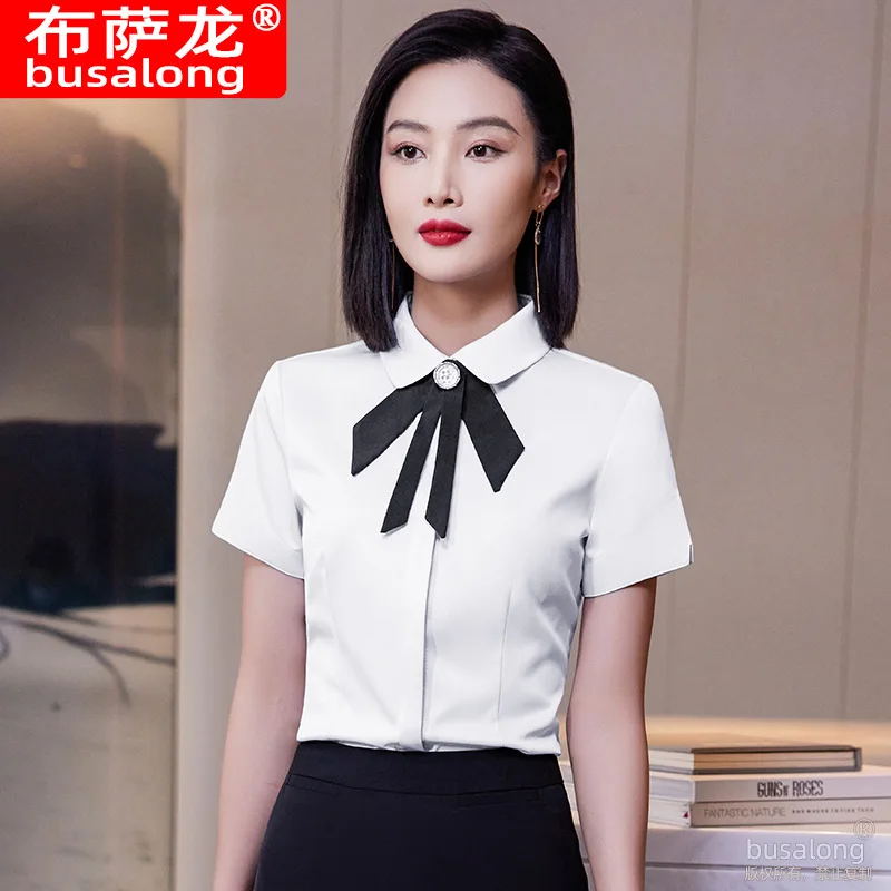 

Summer 2023 Short Sleeve Business Shirt Women's Business Suit Temperament Slim-Fitting Work Clothes Business Formal Wear Workwea