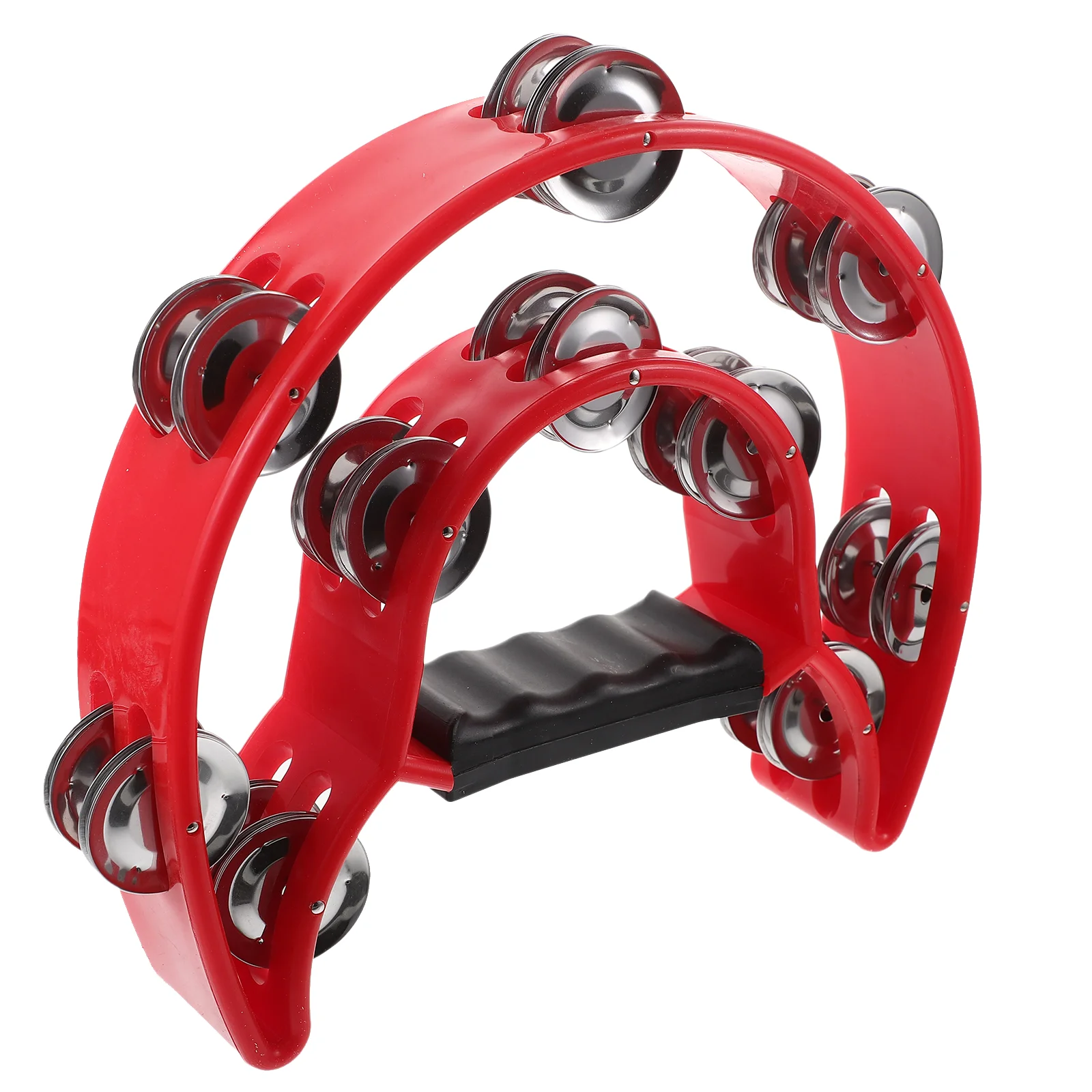 

Double Row Tambourine Half Moon Metal Musical Jingles Tambourine Hand Held