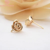 222110pcs 12mm 24k gold color plated flower stud earring jewerly making diy jewelry findings accessories