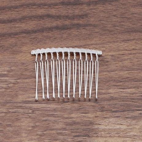 Металлические гребни для волос 12/15/20 зубов серебристого цвета