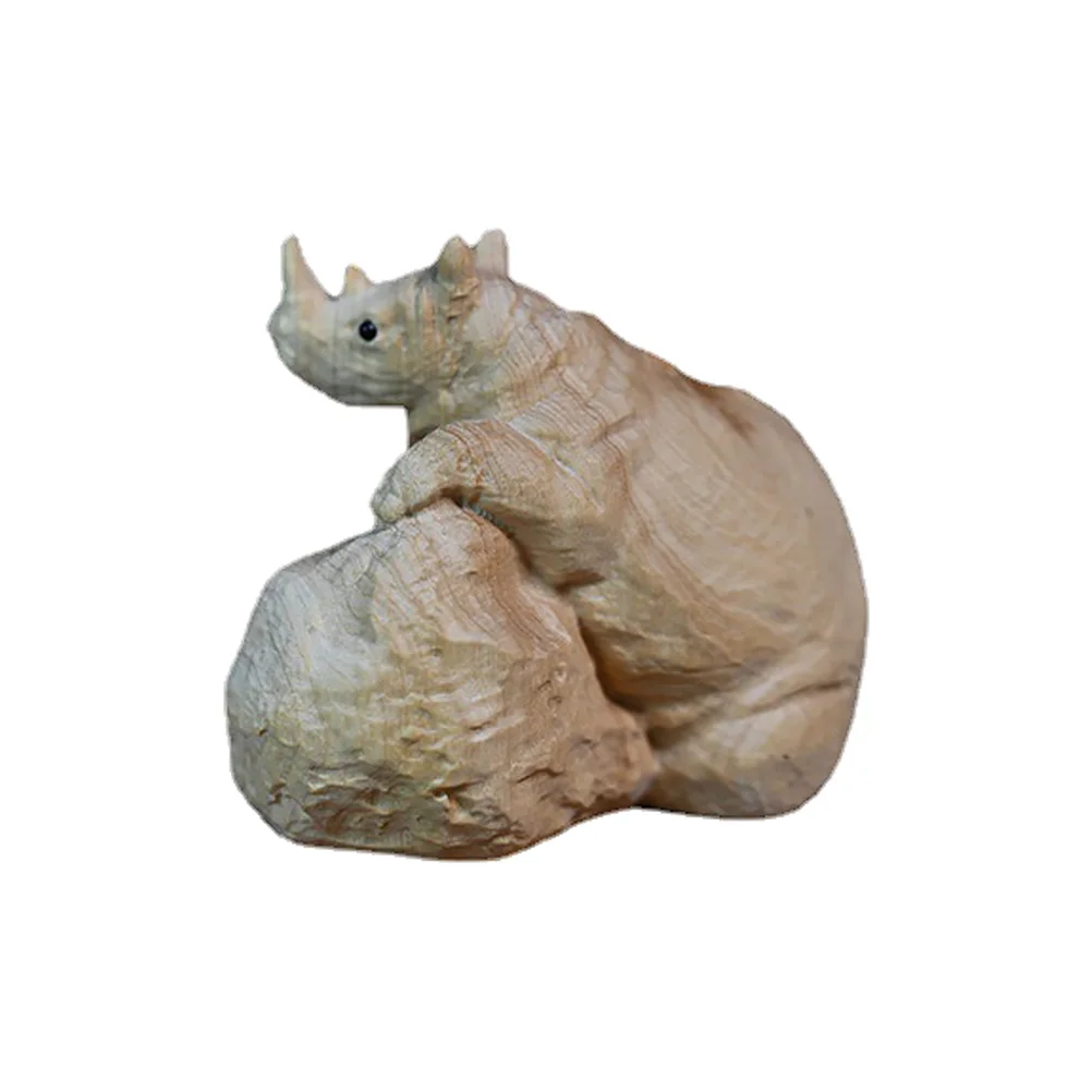 

Boxwood Carved Ornament Handicraft Wooden Statue Ornament Animal Shaped Decor