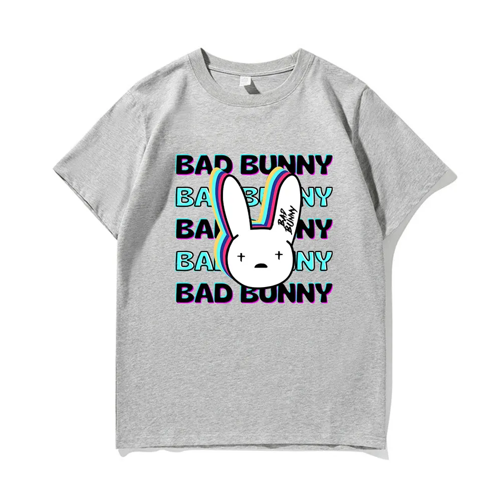 

Японская забавная футболка с рисунком плохого кролика для мужчин и женщин, мультяшная футболка в стиле Харадзюку, топы, футболки унисекс, ул...