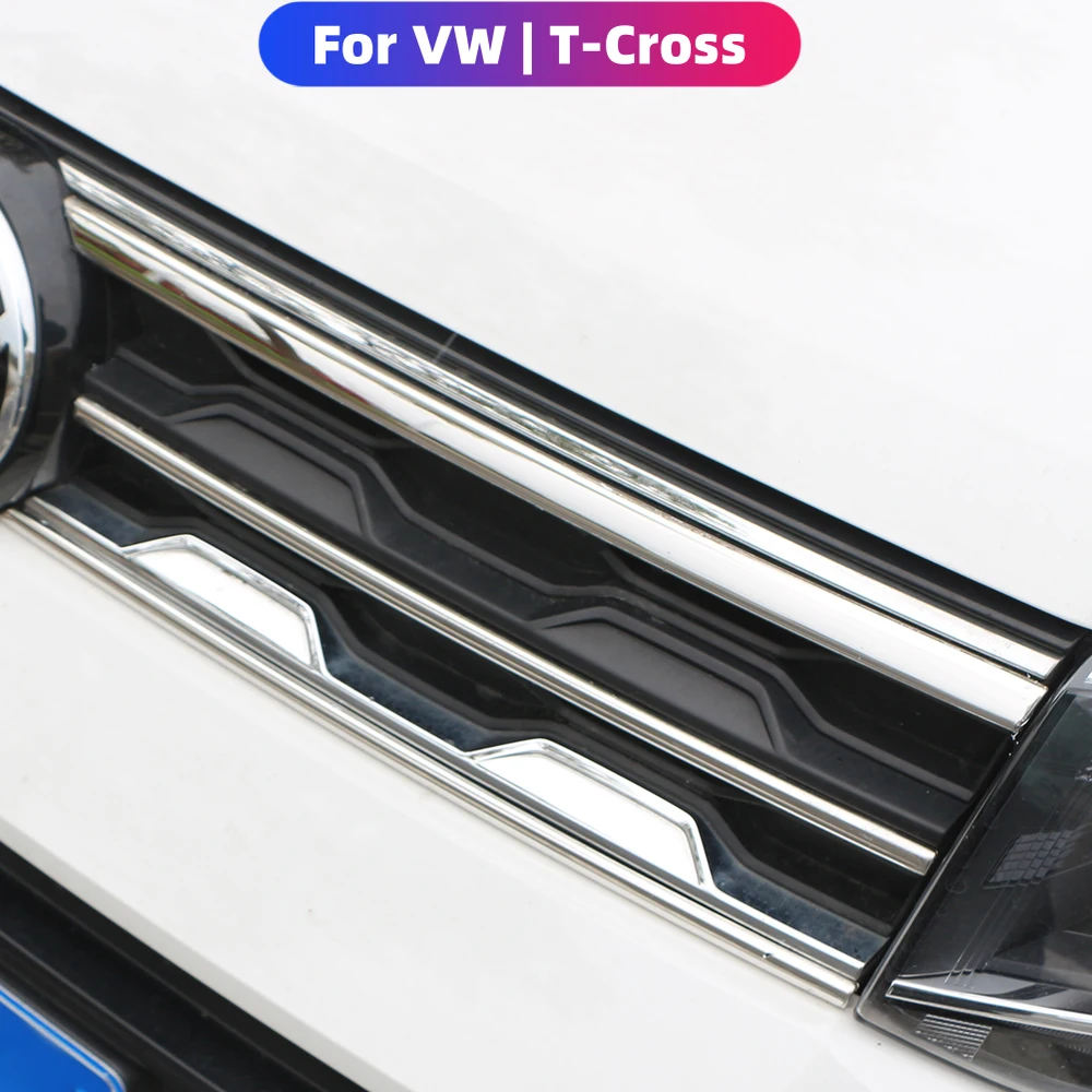VW Volkswagen T-Cross Передняя Крышка Капота 2018-2023 Сетчатая Центральная Решетка Бампера