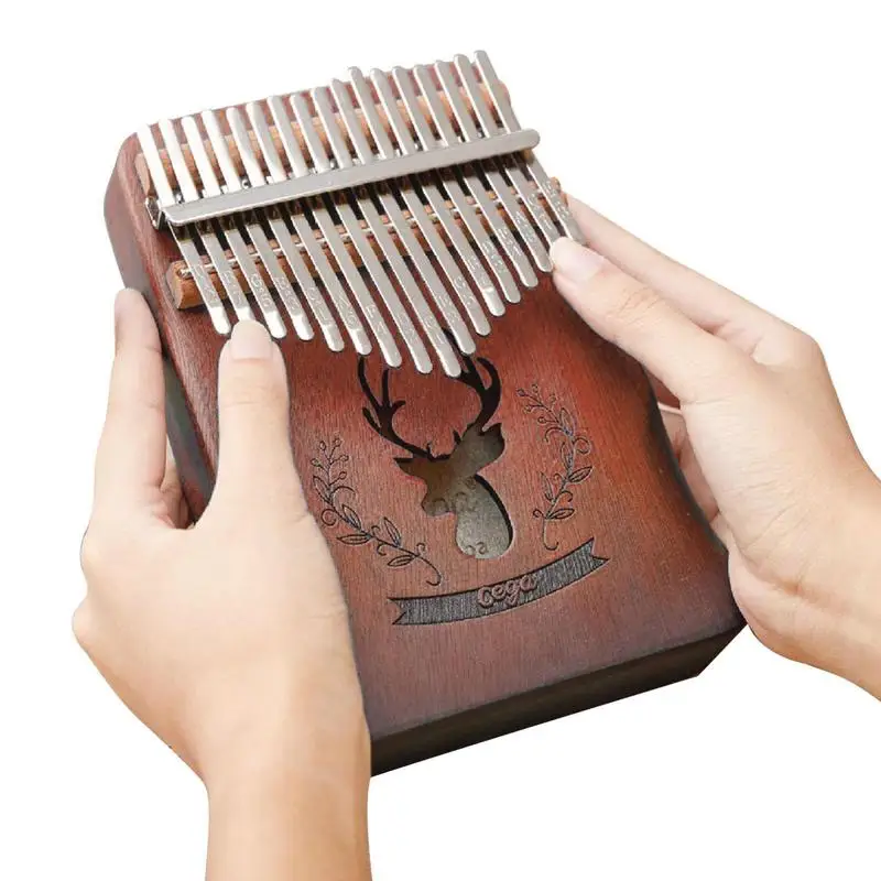 

Kalimba 17 Keys Thumb Piano High-Quality Wood Mahogany Mbira Body African Sanza With Tuning Hammer Creative Finger Piano