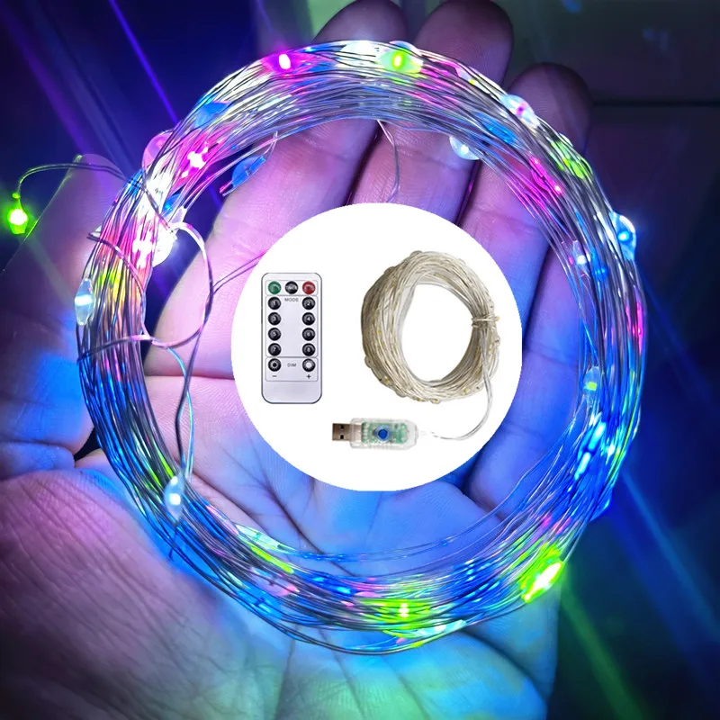 

Светодиодная гирлянда, 8 режимов, USB, новая сказочная лампа, украшения для дома, праздничное освещение, Рождественская гирлянда, декор для са...