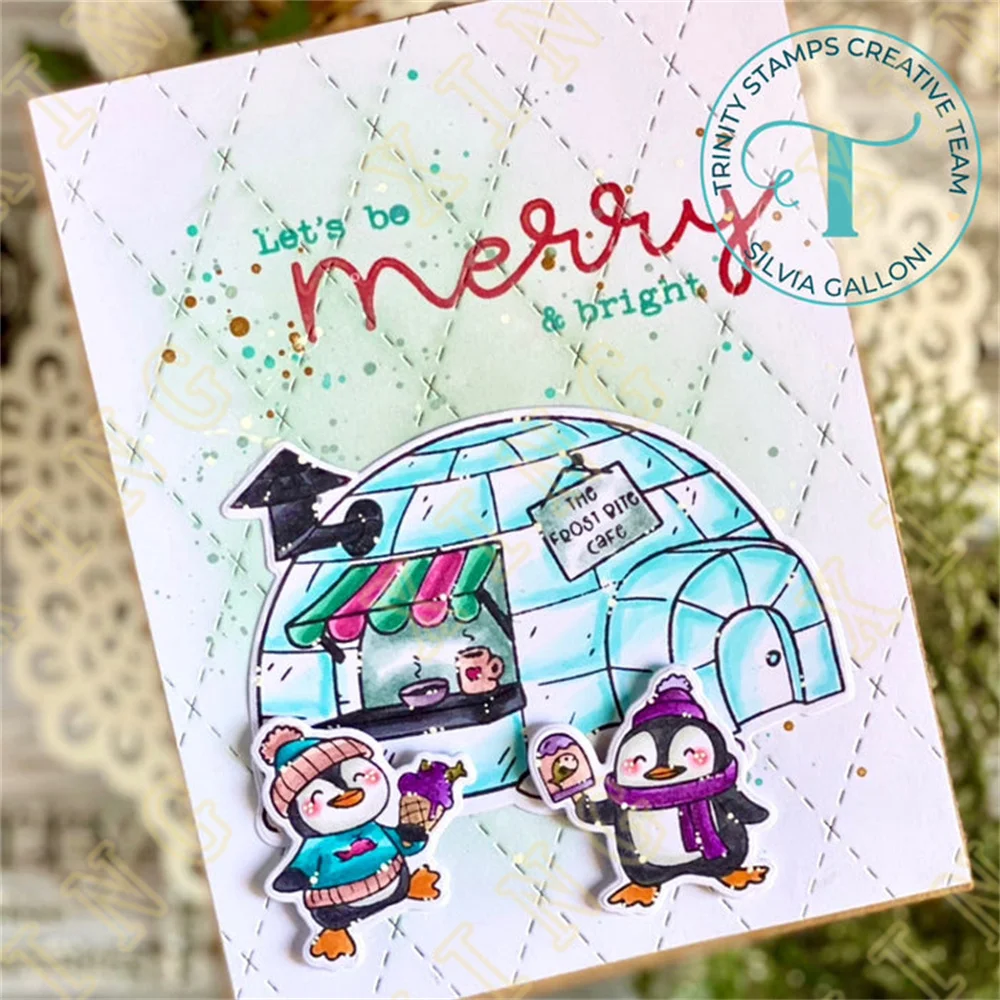 Веселые рождественские предложения Ice Friends металлические штампы прозрачные для