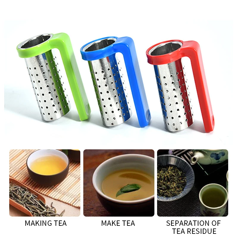 

Steel Tea Infuser Mini Loose Leaf Tea Strainer Herbal Spice Filter Drinkware Tea Accessory With Handle Hanger