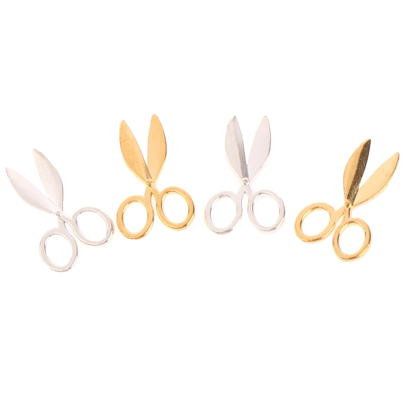 

2Pcs/set 1/12 Dollhouse Miniature Scissors Mini Metal Hair Cutting Scissors Model Toys Furniture Doll House Decor Accessories
