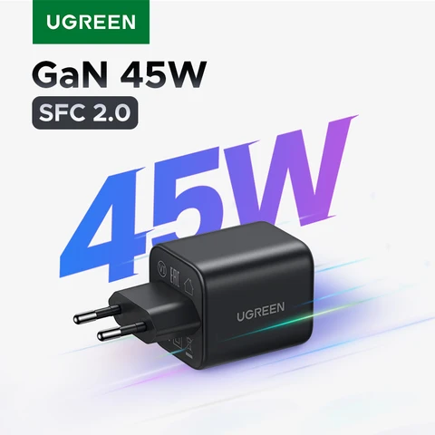 UGREEN 45 Вт GaN Зарядное устройство PD3.0 PPS QC3.0 Быстрая зарядка для Samsung S25 S24 Ultra iPhone 16 15 14 Pro Max iPad Tablet Быстрое зарядное устройство