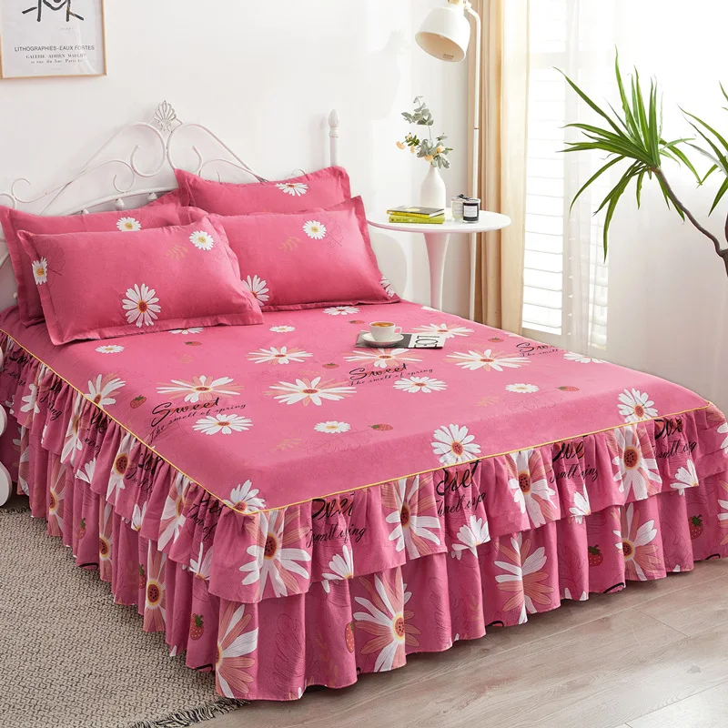 

3Pcs Bed Linens Bed Mattresses Sheets for Queen King Size 2 Seater Bedspread with Pillowcase Smooth Blankets Cover Bedding Set