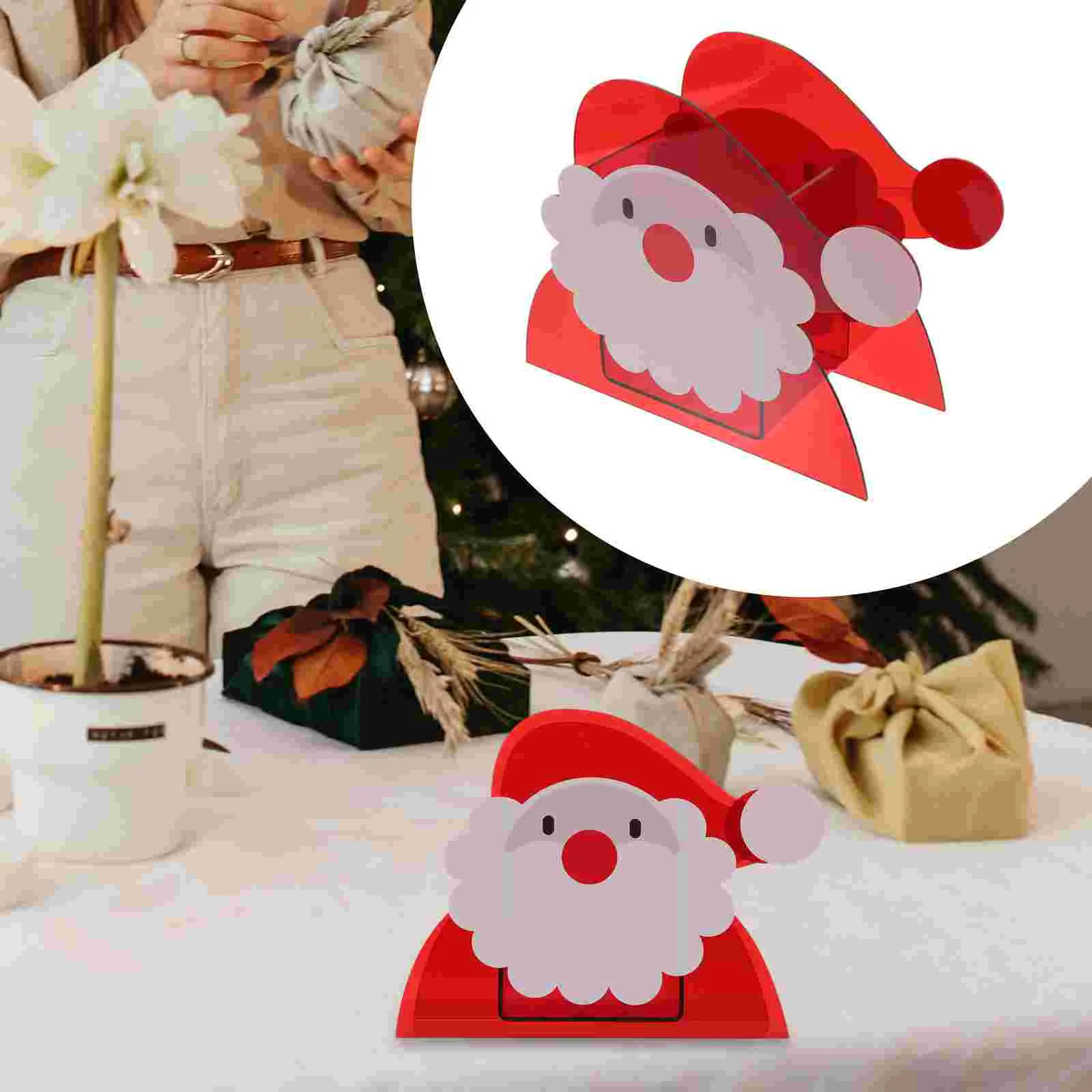 

Flower Vase Christmas Holder Acrylic Flowerpot Potcontainer Santa Artificial Desktop Decoration Wedding Decorative Bouquet