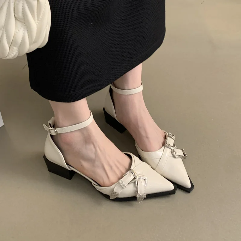 Туфли-лодочки женские на среднем каблуке 4 см заостренный носок модная обувь с